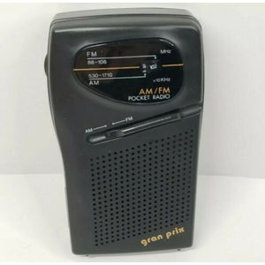 Vintage Gran Prix A2092 AM/FM Pocket Radio  Portable Black TESTED WORKING